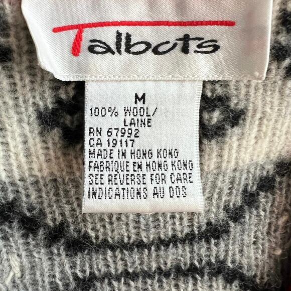 Talbots 100% Wool Full Zip Christmas Tree Sweater Vest Size M Two Small Flaws - Picture 4 of 8